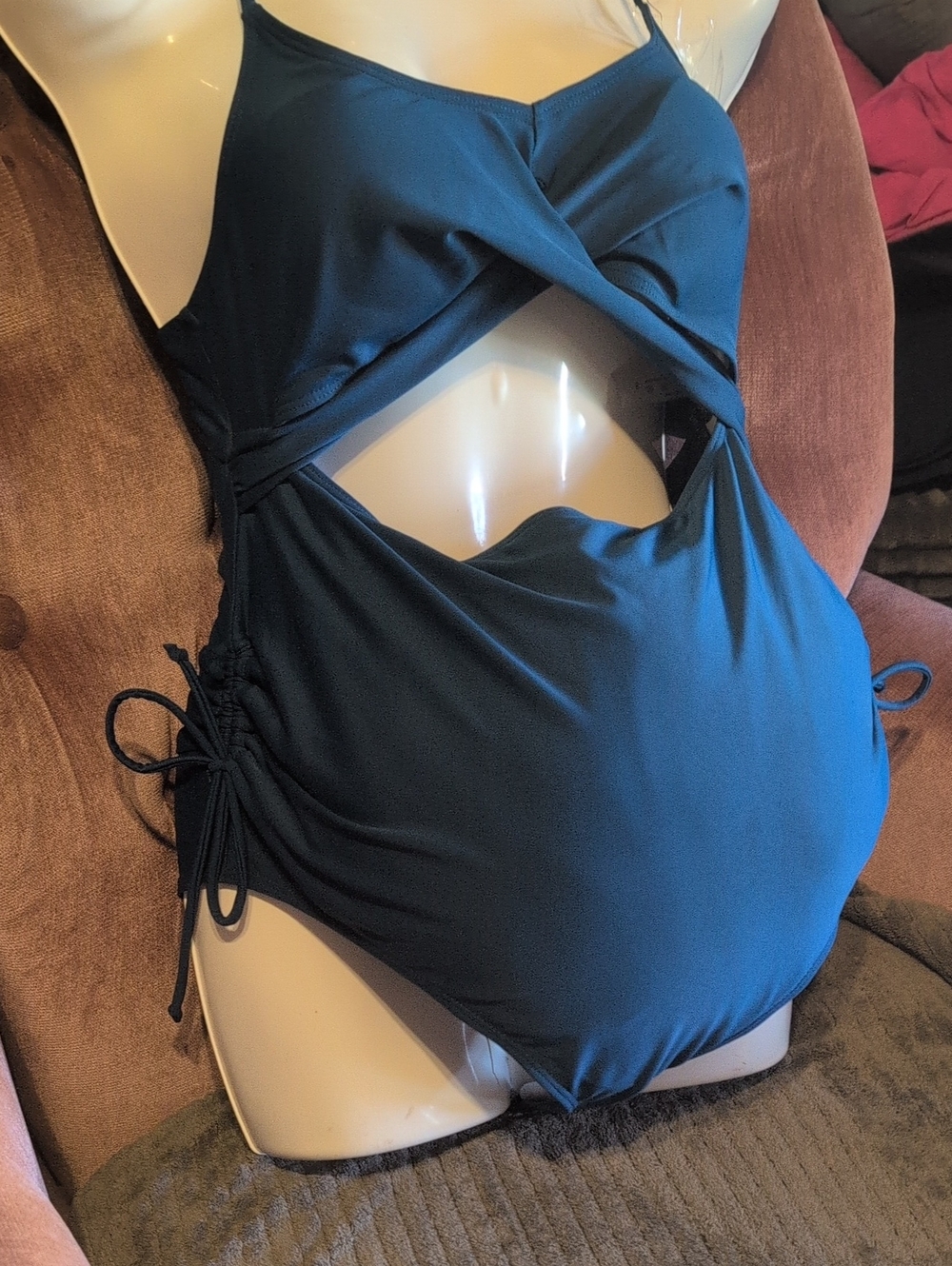 Blue Cutout One-Piece Swimsuit